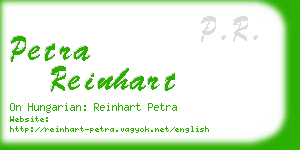 petra reinhart business card